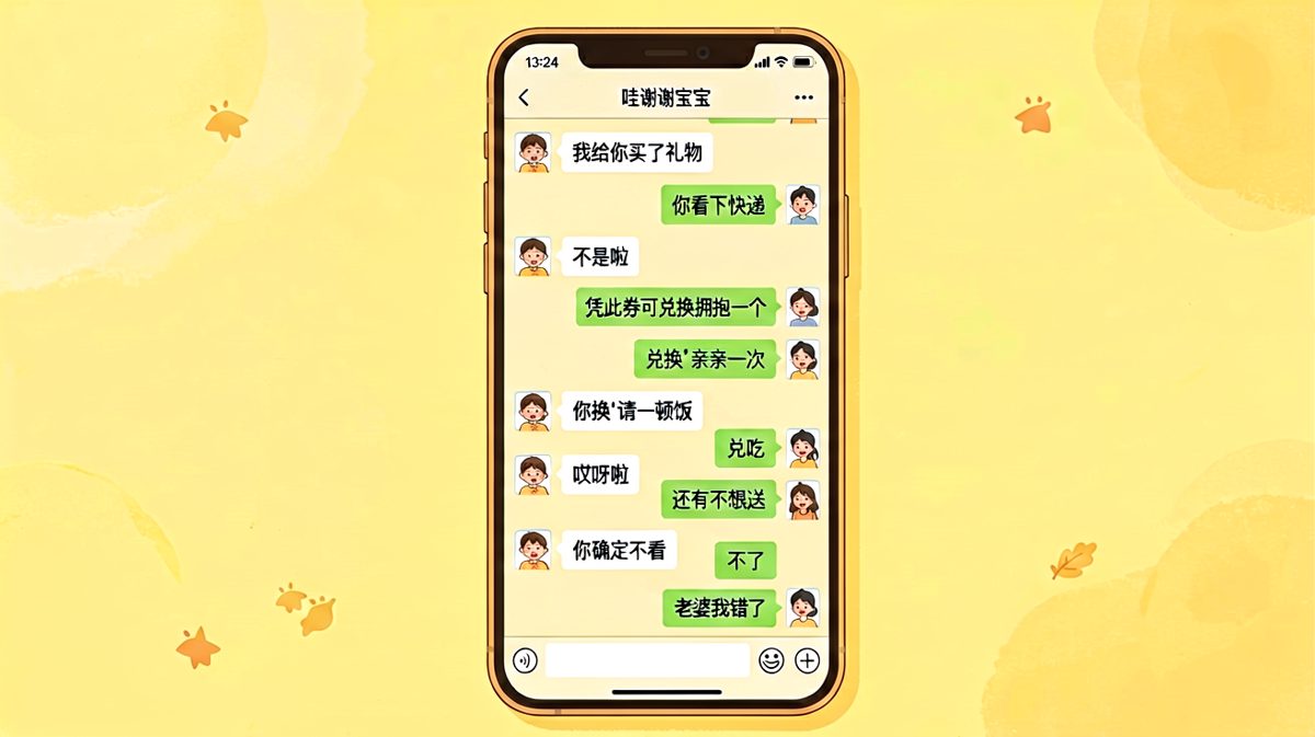 女生送的礼物是一堆兑换券，最后一张竟然要现金，男生彻底无语