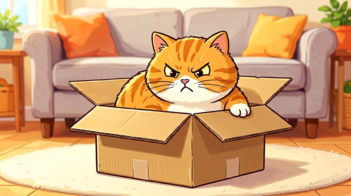 猫：只要我够执着，盒子就是我的家！