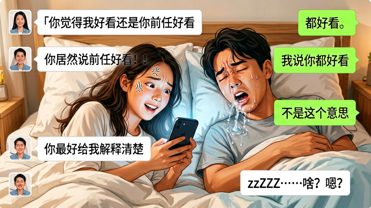 送命题遇上装睡男友