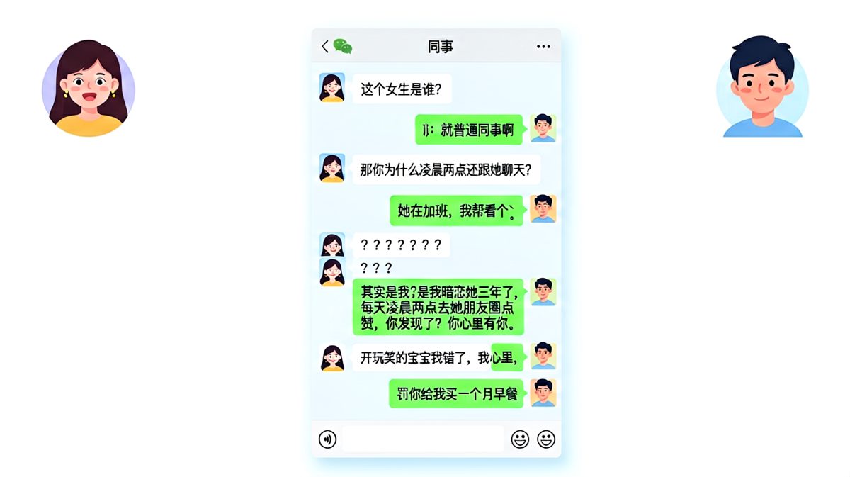 男生试探性撒谎被识破，最终花一个月早餐费收场