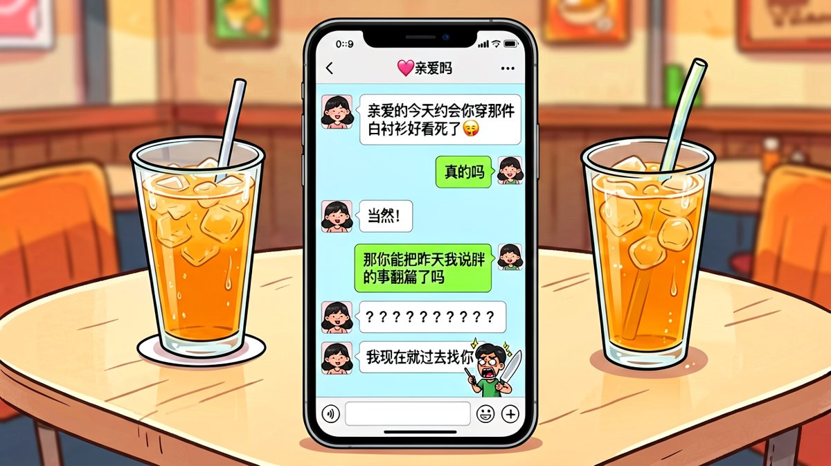 夸完立刻翻旧账，男生已经准备好跑路了。