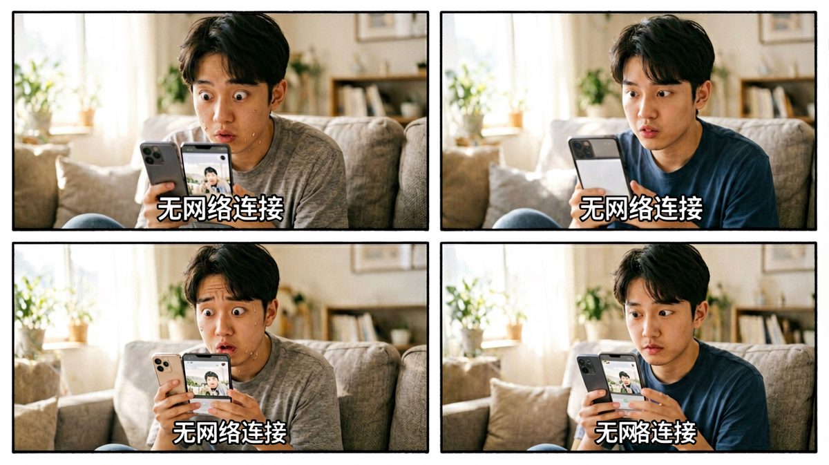 第二天早上，发现没有网，一脸懵逼