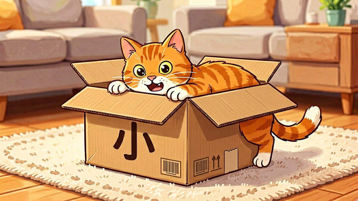 猫：只要我够努力，这个箱子就是我的！