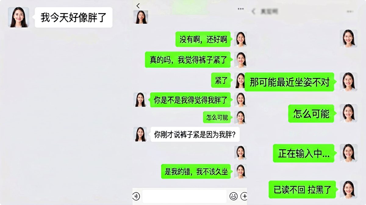 '我胖了'是一道送命题，男生险些全军覆没
