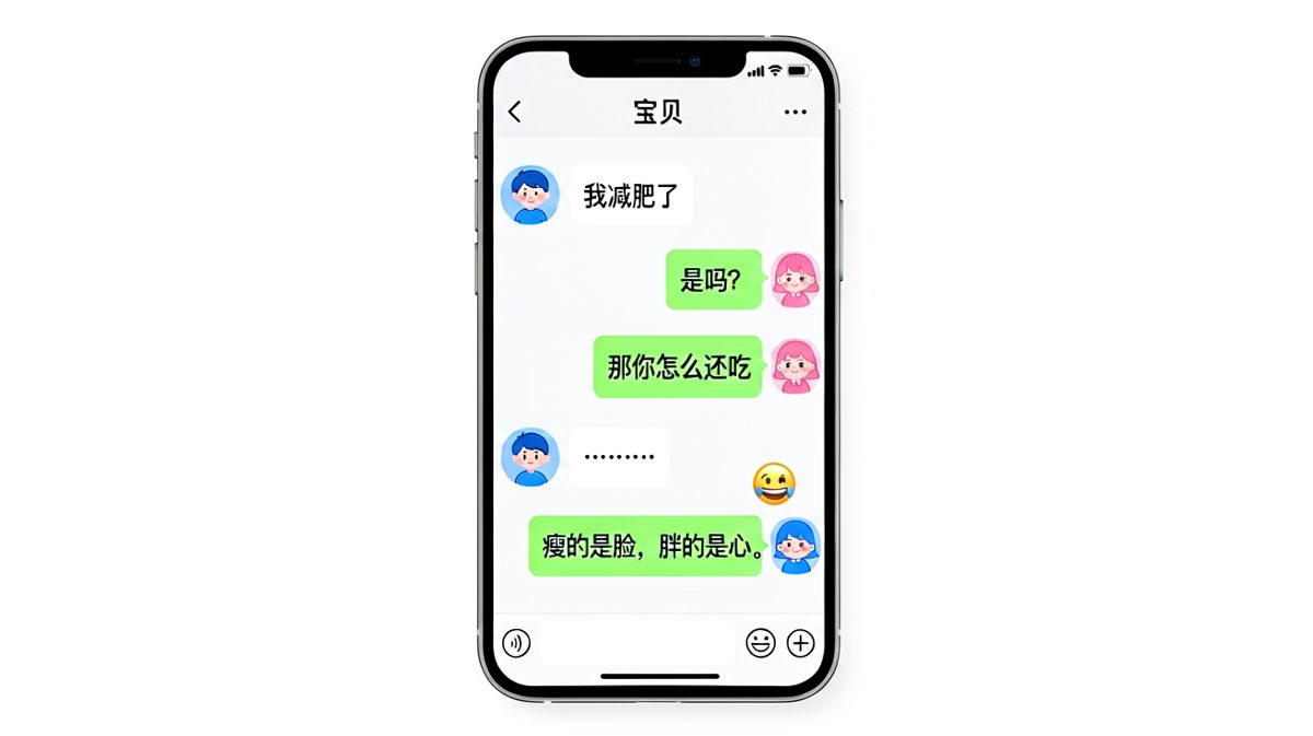 说减肥却胖了，男生补刀：瘦的是脸，胖的是心