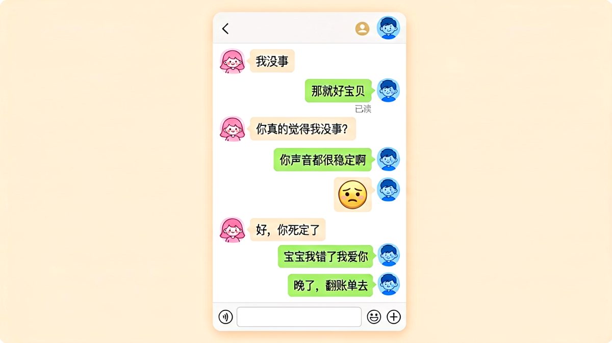 我没事＝你完了，男生的求生欲瞬间清零