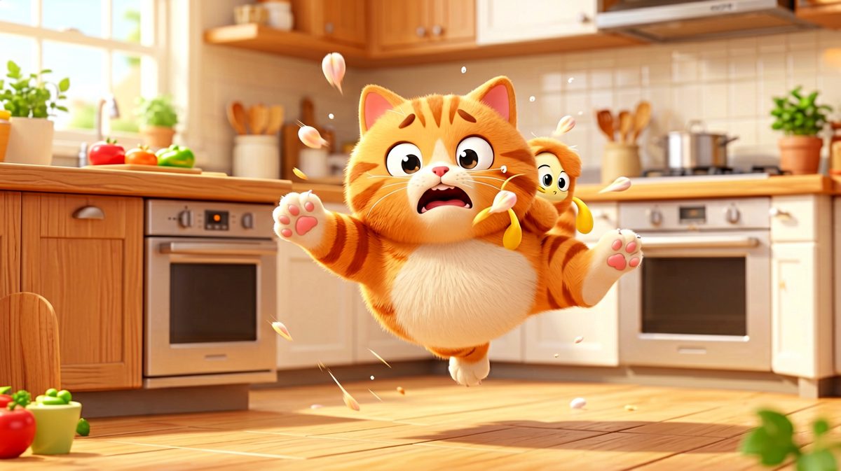 猫咪：我明明可以跳下去的！