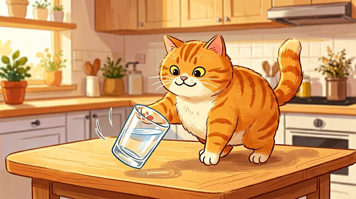 不是我推的，是杯子自己跳下去的