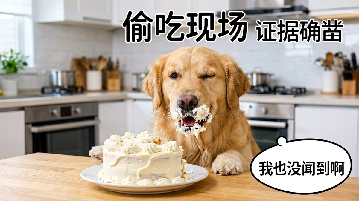 狗狗内心：我什么时候偷吃了？