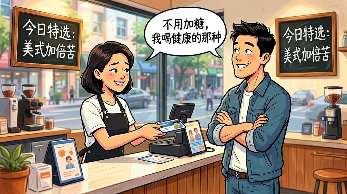 顾客坚称自己「只喝健康的」，拒绝一切修饰。
