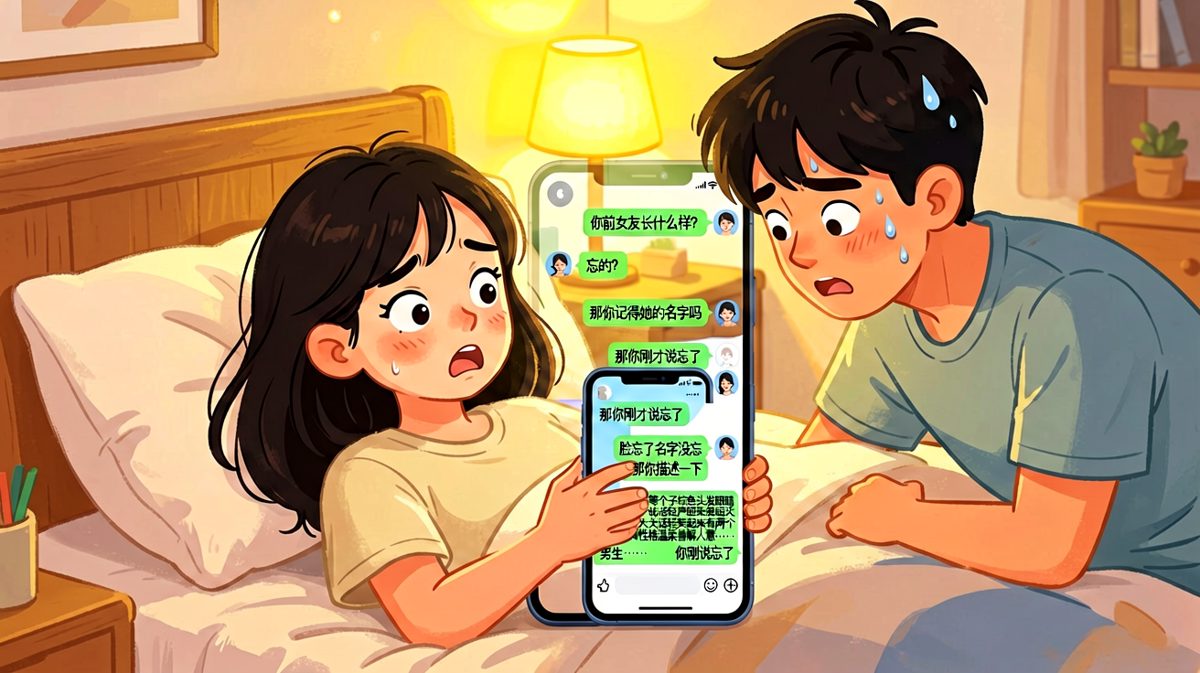 女生说'忘了前女友'却描述了七层细节，男生当场意识到自己挖了坑