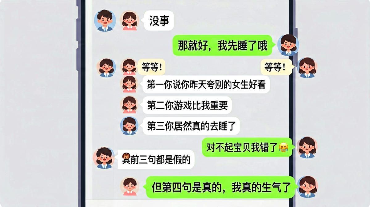 【没事の恐怖】男生以为'没事'=没事，结果触发连环审判模式，以为化险为夷时才发现是陷阱