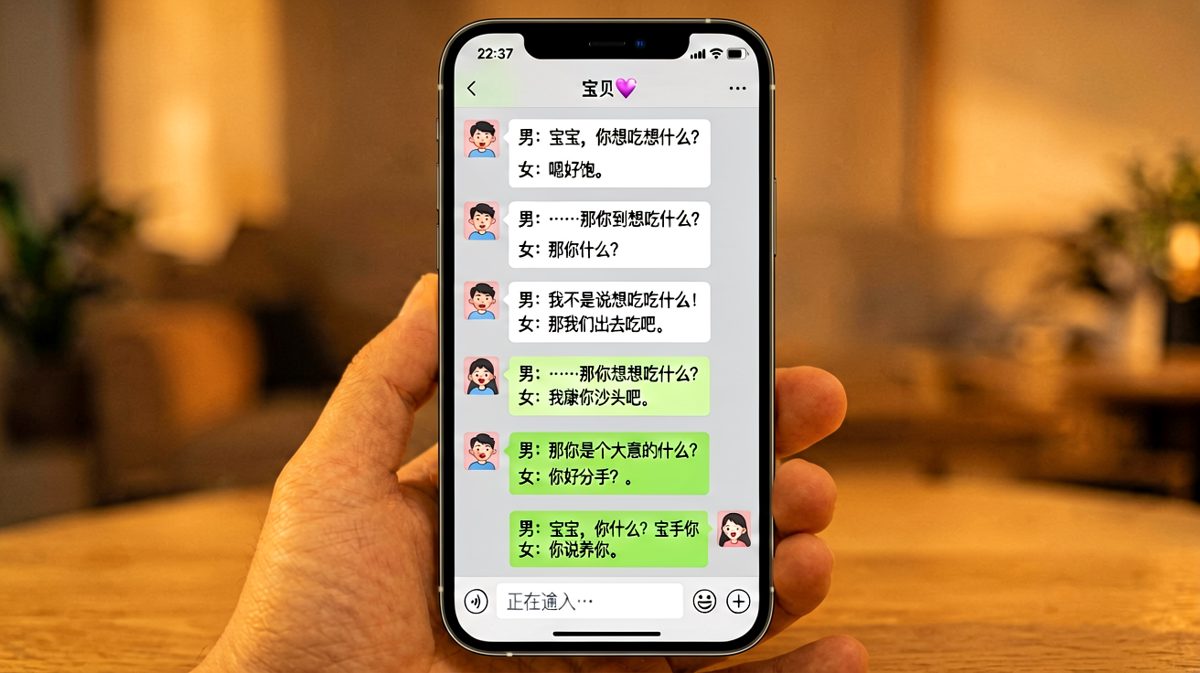 情侣聊天中'随便吃点'引发的最终翻车现场