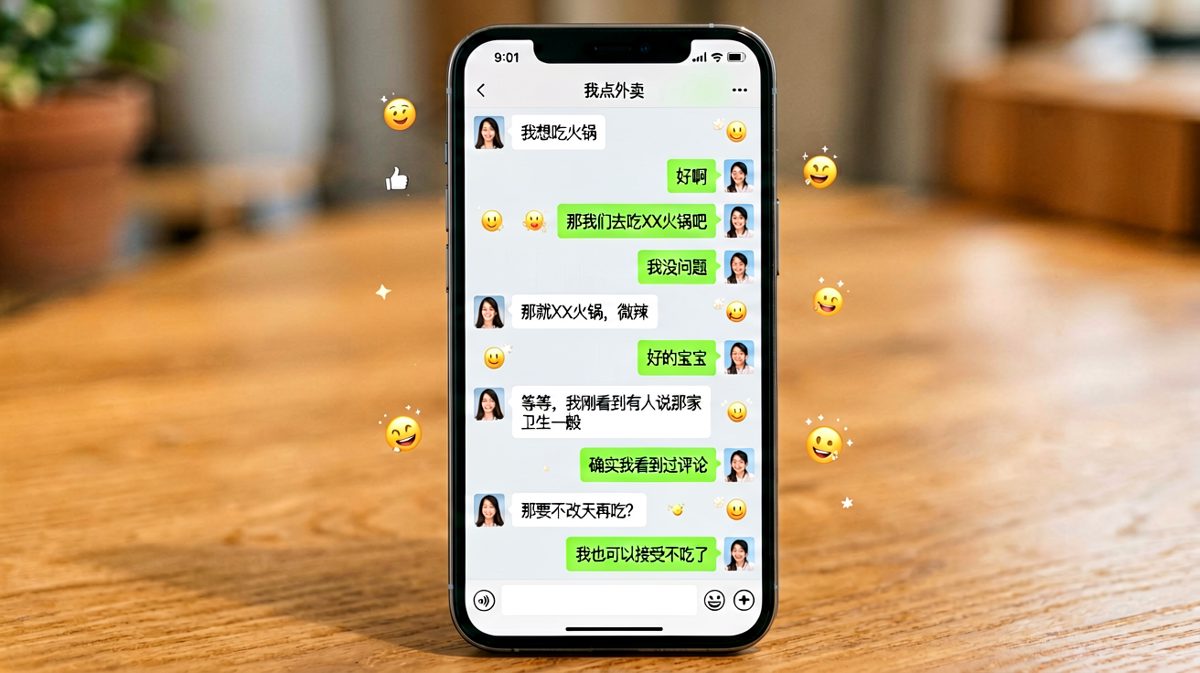 点外卖时的经典拉扯，两人从果断到犹豫的全过程