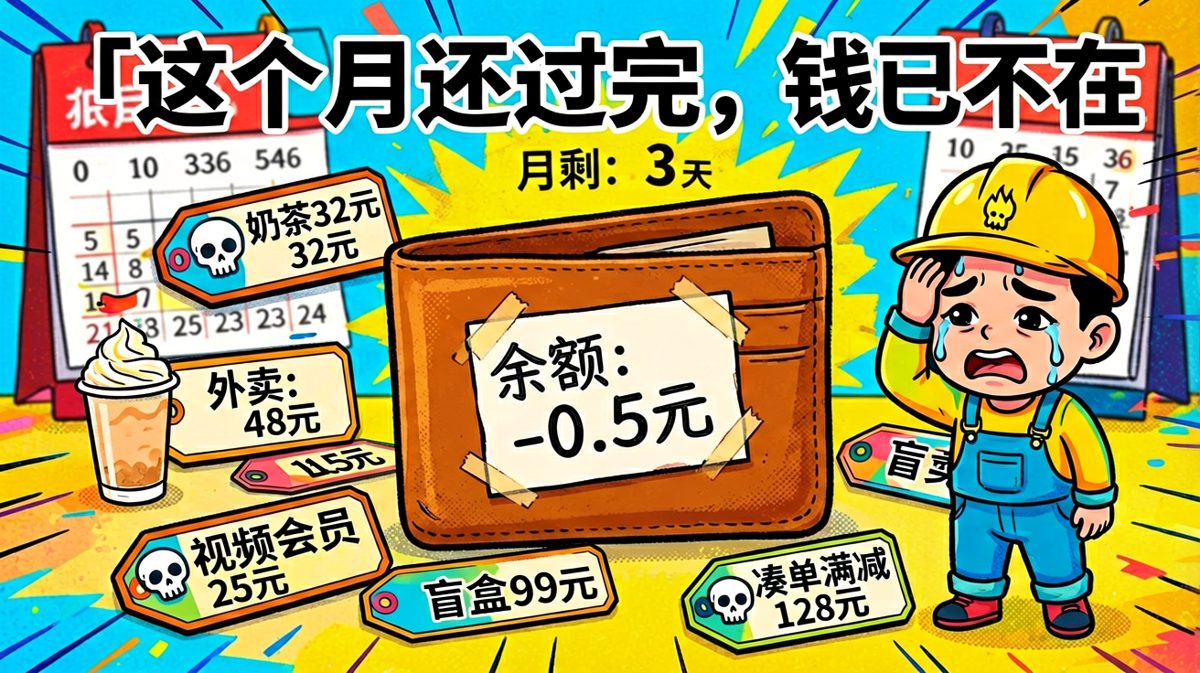 月初：我是富翁。月底：我是风中的蒲公英，一无所有。
