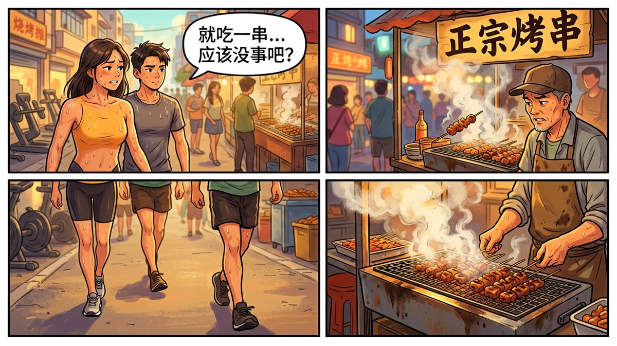 路过烧烤摊，意志力开始动摇