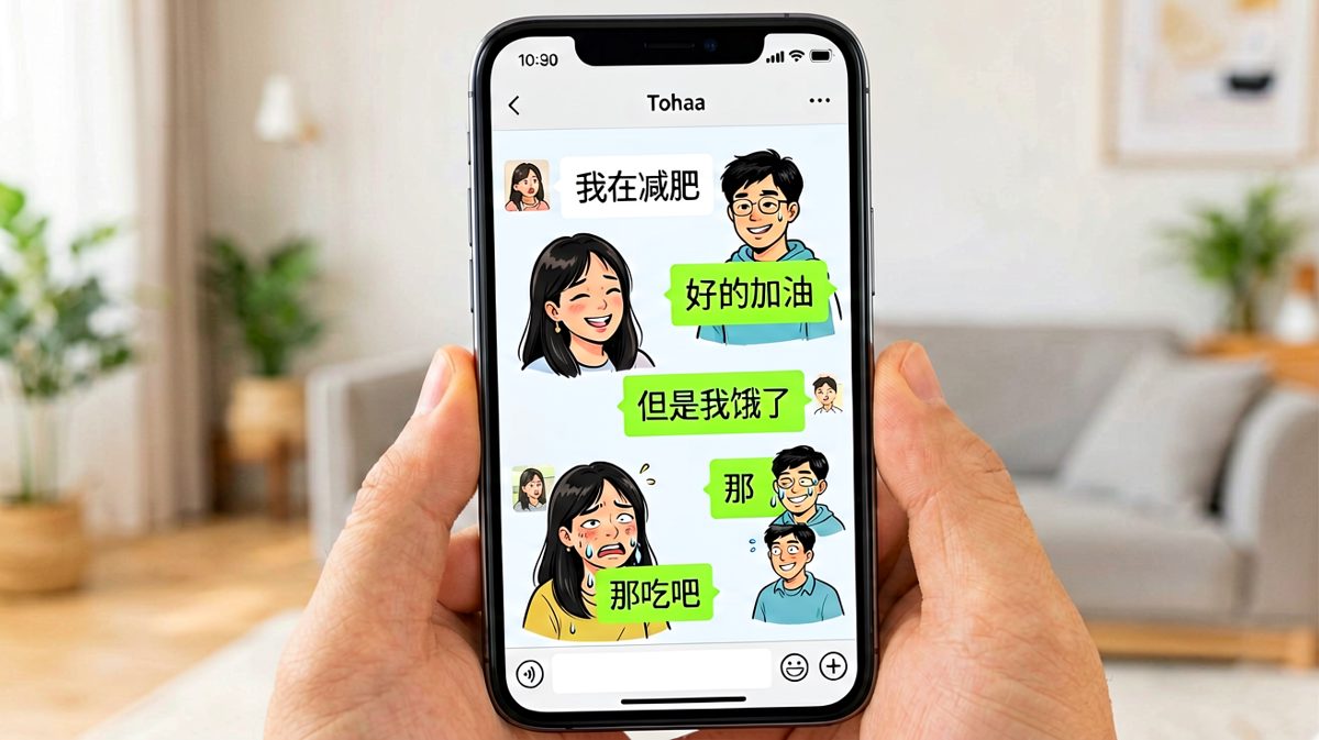 女生说要减肥但抵挡不住美食诱惑