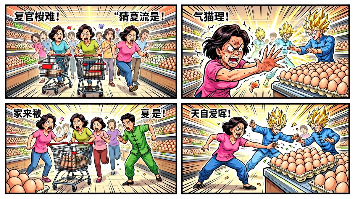 抢购现场如同战场，大妈们各显神通，阿姨杀出重围。