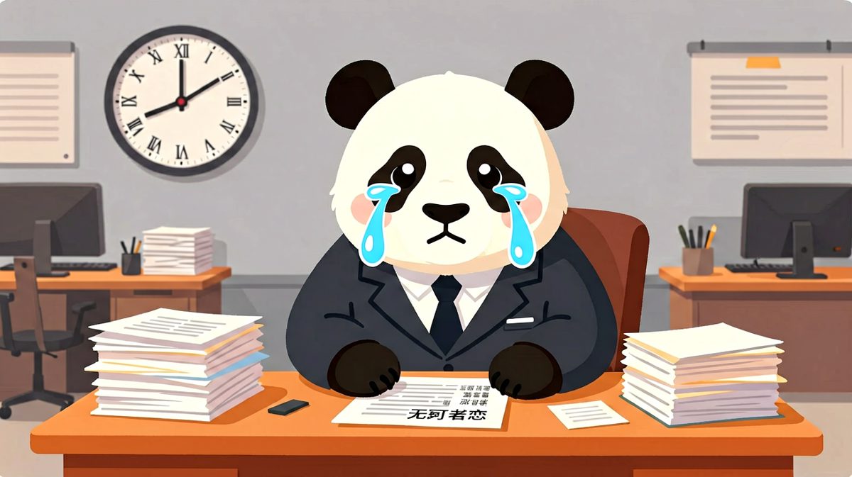 周一早会的熊猫，灵魂已离家出走。