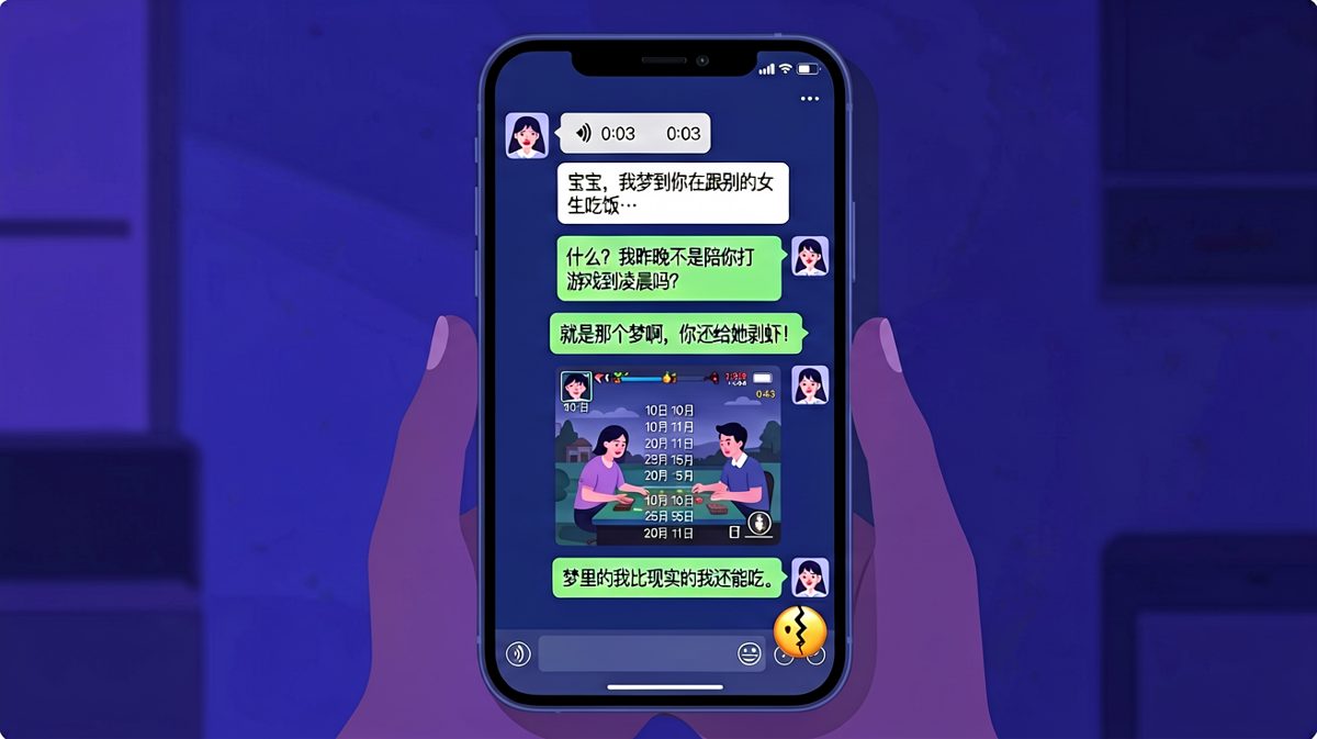 深夜梦话告状，结果被聊天记录当场抓包。