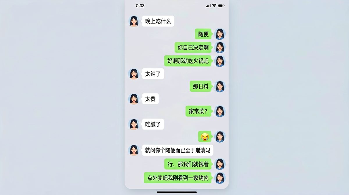 "随便"是情侣对话中最恐怖的词