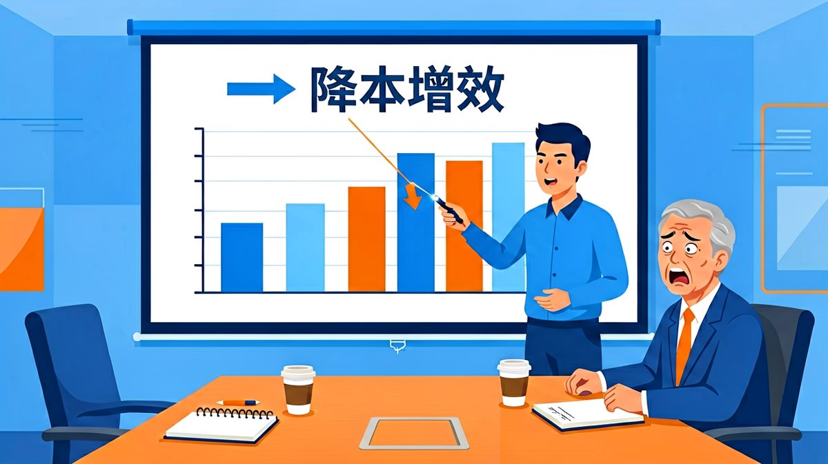 老板拍桌怒吼：'公司要你优化成本，不是让你优化人！' 员工淡定指着图表：'老板您误会了，这个项目我优化掉了。' 老板一愣：'哪个项目？' 员工：'您上个月让我做的无用PPT。'