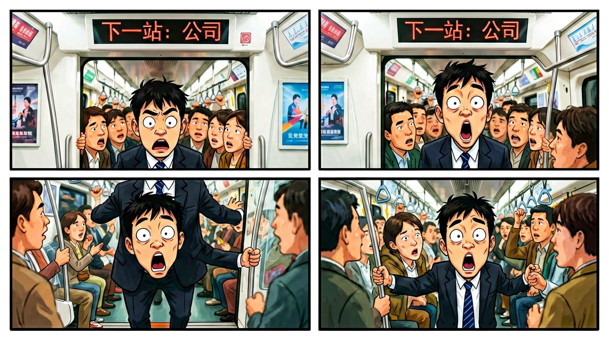 早高峰地铁，命运的挤压