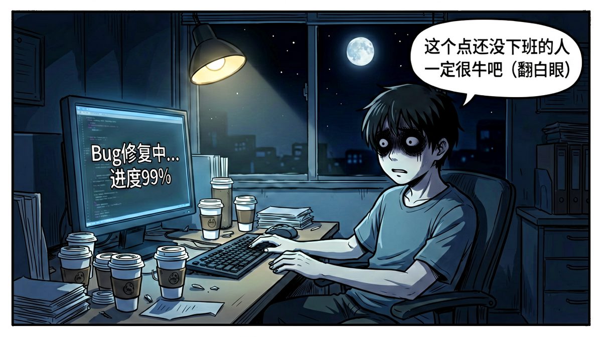 凌晨两点的程序员，Bug修不完，班也加不完