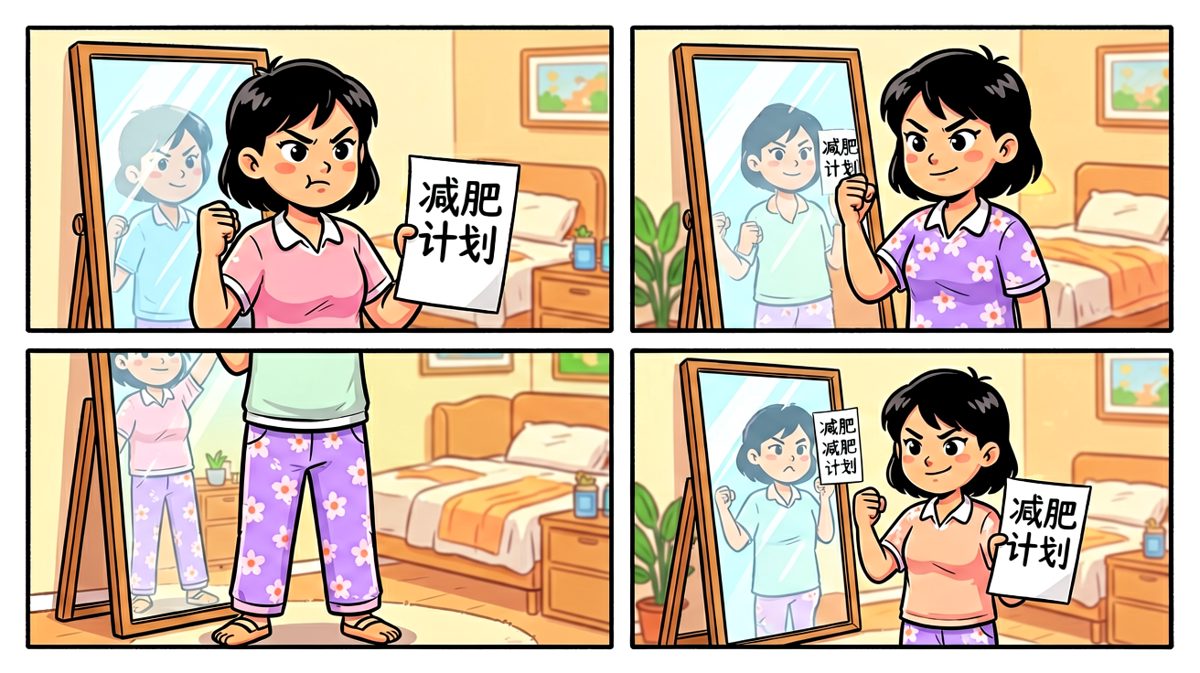 第一天，斗志昂扬立下减肥誓言