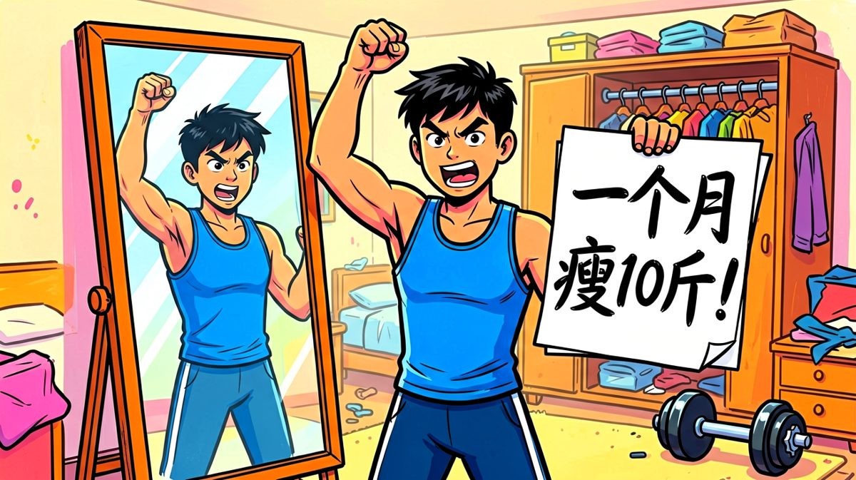热血少年立志减肥，发下宏愿。