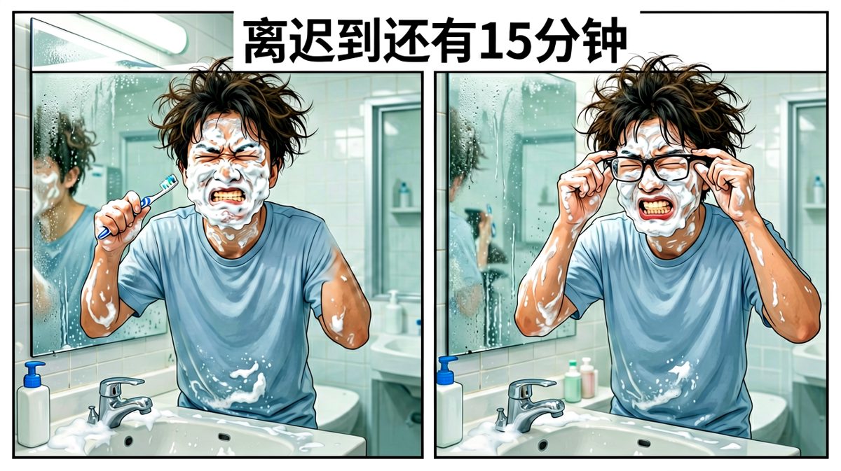 洗漱是门玄学，全靠本能。
