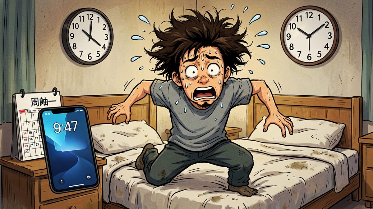 惊醒一看时间——已经九点四十七！