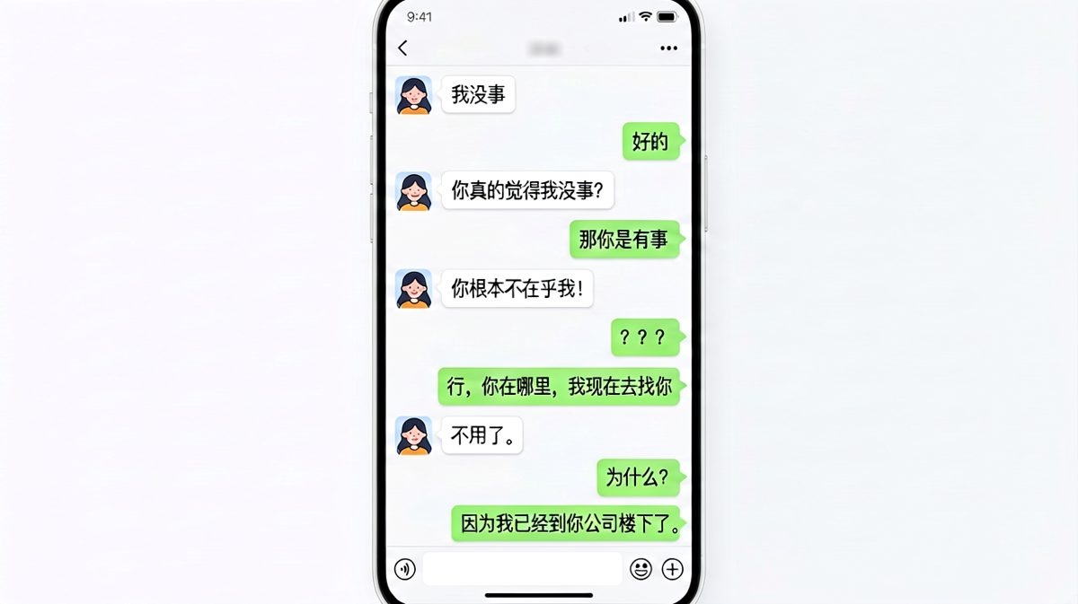「我没事」的反向操作——女生杀回马枪式出现