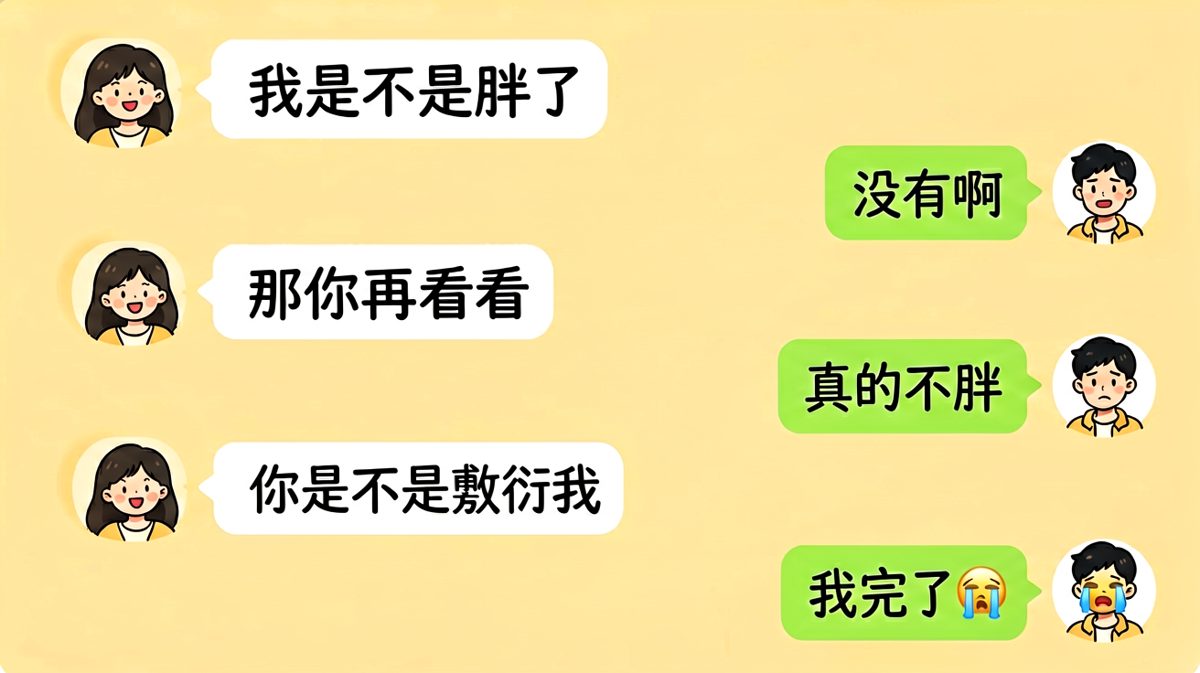 「我胖了吗」——男生每一步都在往坑里跳