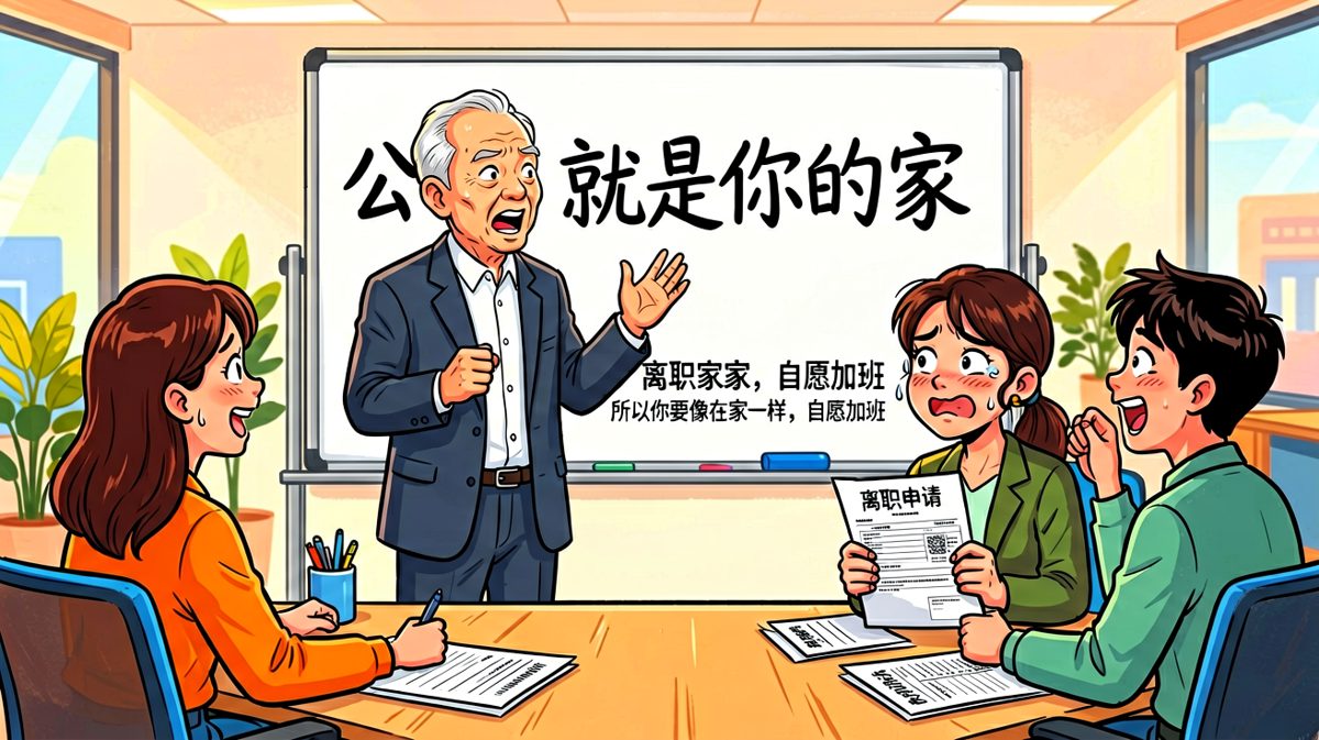 老板：公司就是你的家！我：好的，那我回家了。