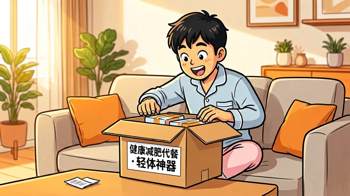 收到心心念念的减肥代餐，满怀期待拆快递