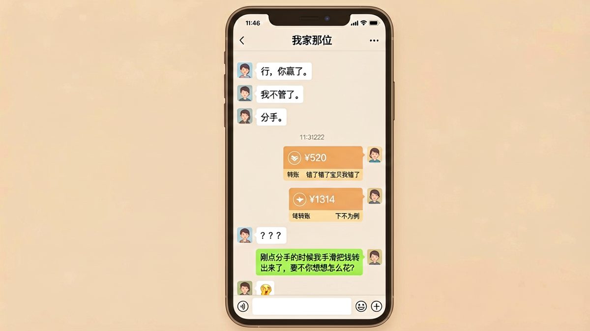 最狠的吵架方式是用钱哄，转账到账的那一刻气全消