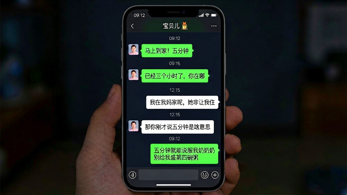 「五分钟」的真相：不是到家，是说服奶奶停止盛粥的时间。