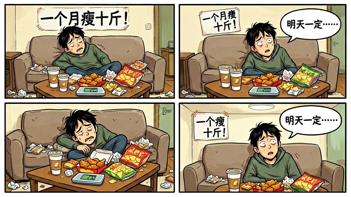 破防后大吃一顿，上秤一看——不但不瘦还胖了两斤