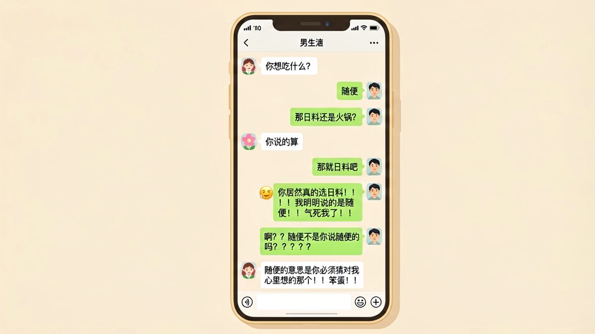 「随便」的终极解释：你猜错了就是我的错