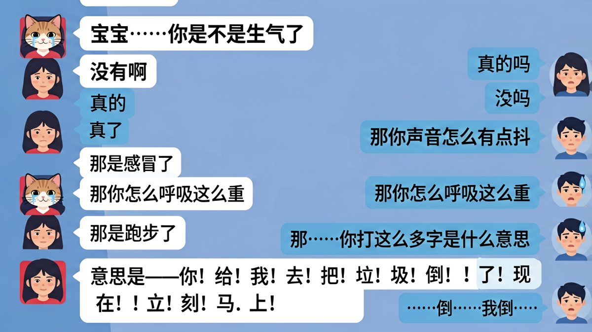「我没生气」翻译成人类语言约等于「我已经气炸了」