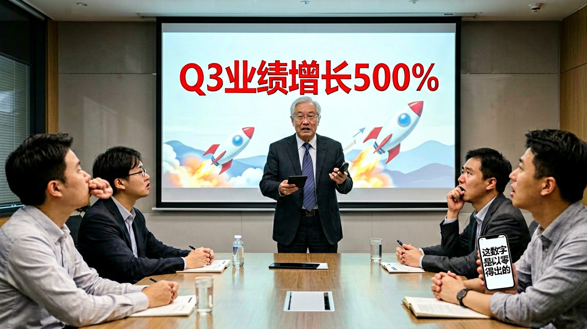 老板：我们的业绩呈爆炸式增长！员工：老板，您是不是算错了小数点？反转：增长500%的基数是昨天刚发的0.1元红包。