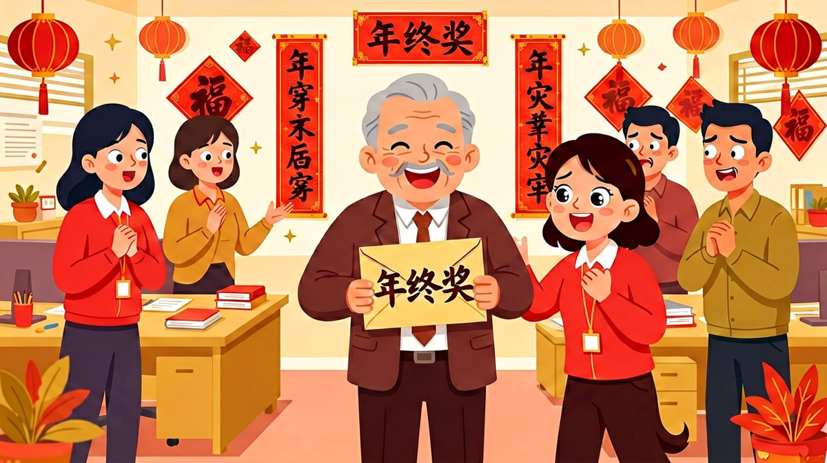 员工：今年年终奖有多少？老板：今年公司效益不好，所以发了'年'和'奖'两个字。