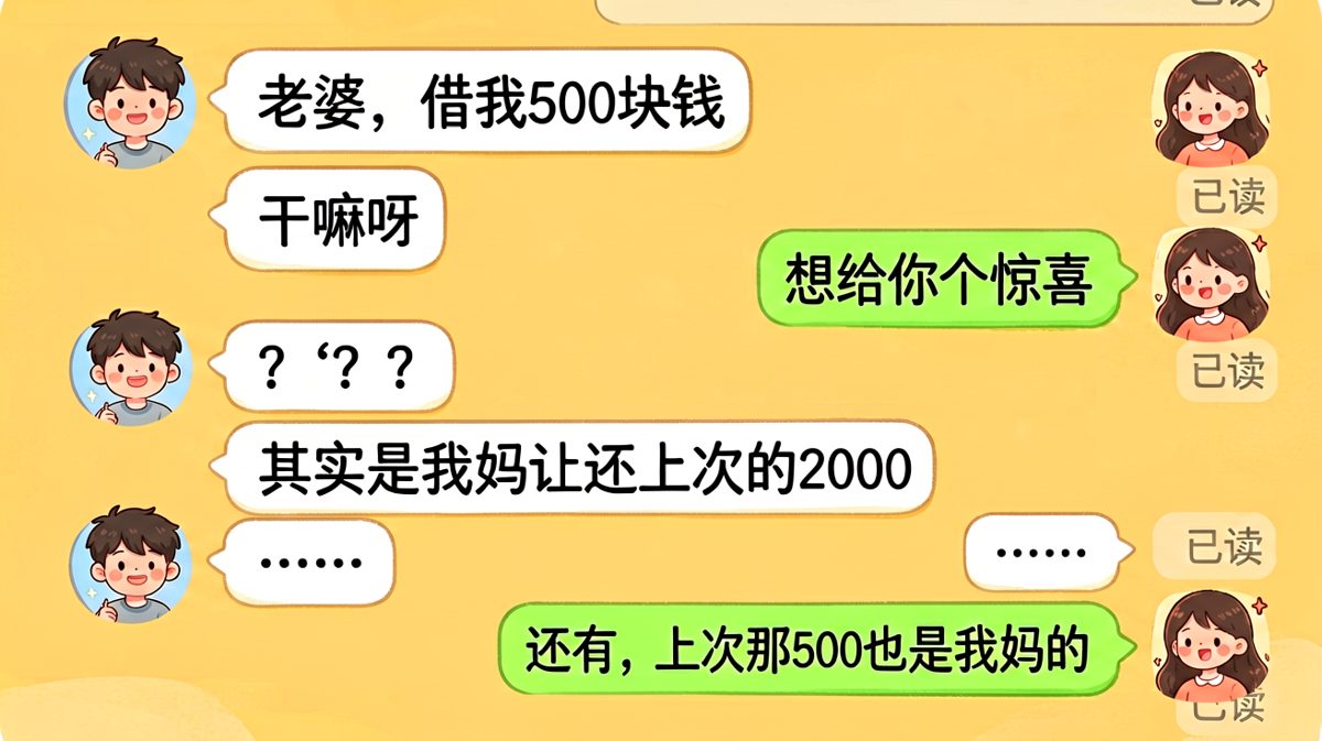 男生借钱给女友惊喜，结果惊的是自己钱包