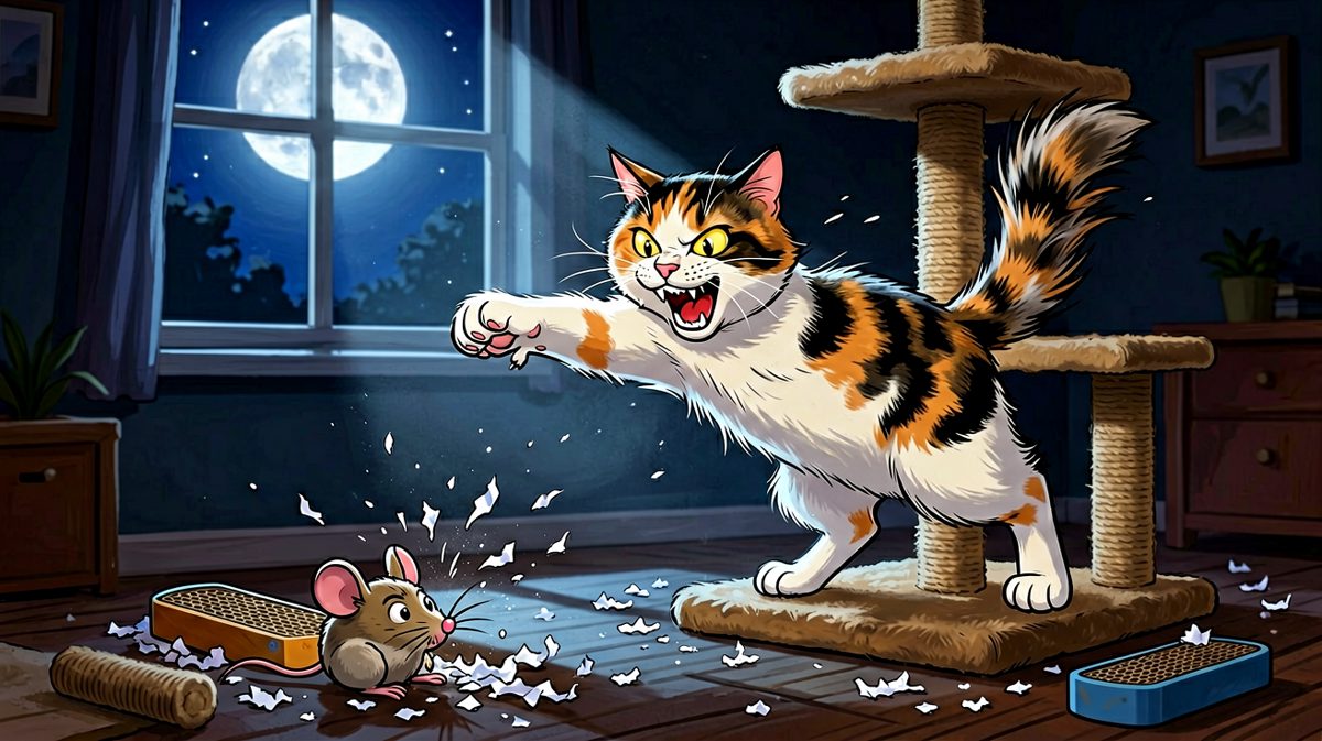 猫咪：别以为我不知道你在窗帘后面偷笑！