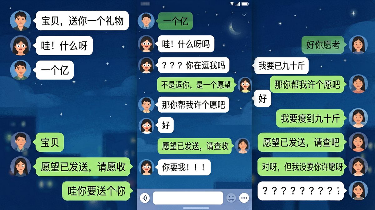 「一个愿望」——男朋友语言学的巅峰应用