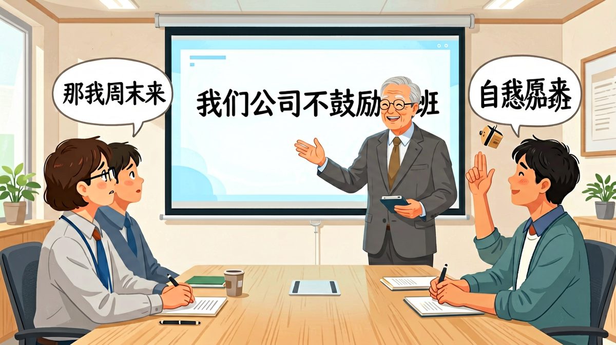老板说不喜欢加班，员工说自己爱加班