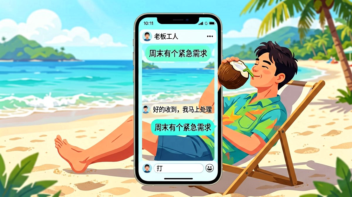 老板周末发消息，员工秒回'马上处理'