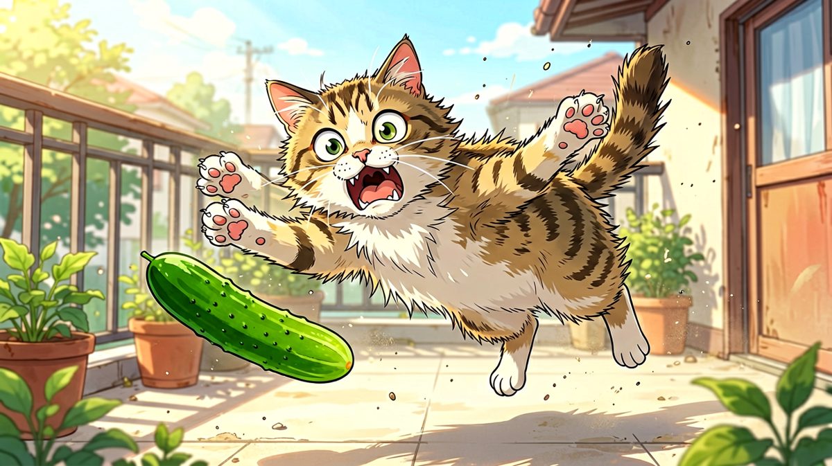 猫生最大危机：阳台上的绿色不明物体