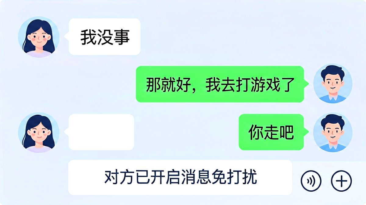 她说没事的时候，游戏可以关了